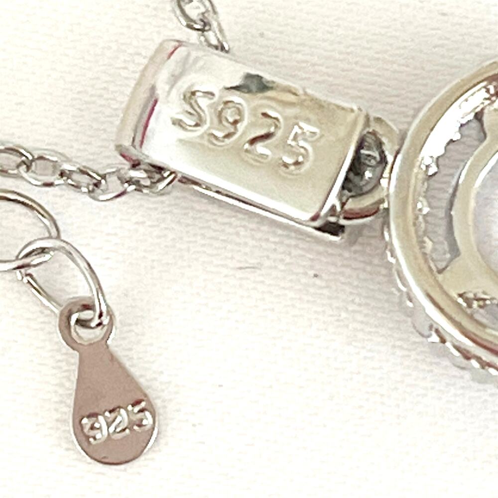 925 CZ Halo Set of 3 - Necklace Earring Ring Set Pendant Stamped - Picture 12 of 15